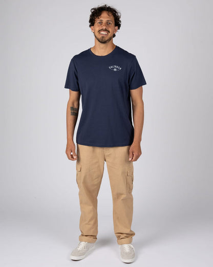 Saunton Mens Location T-Shirt in Blue