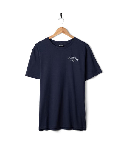 Saunton Mens Location T-Shirt in Blue