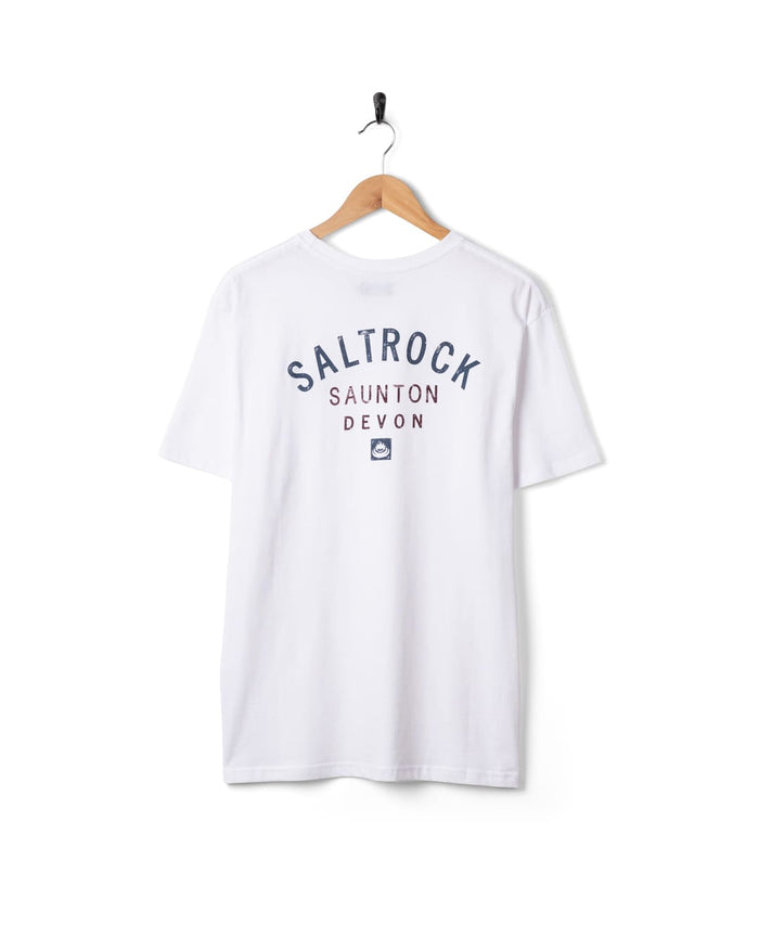 Saunton Mens Location T-Shirt in White