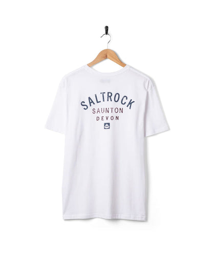 Saunton Mens Location T-Shirt in White
