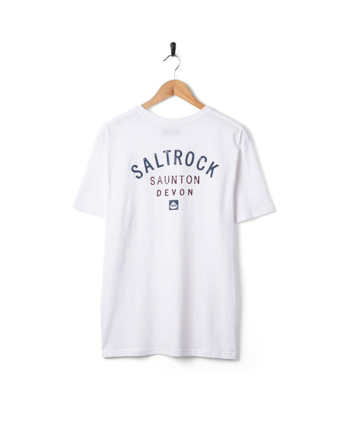 Saunton Mens Location T-Shirt in White