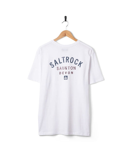 Saunton Mens Location T-Shirt in White