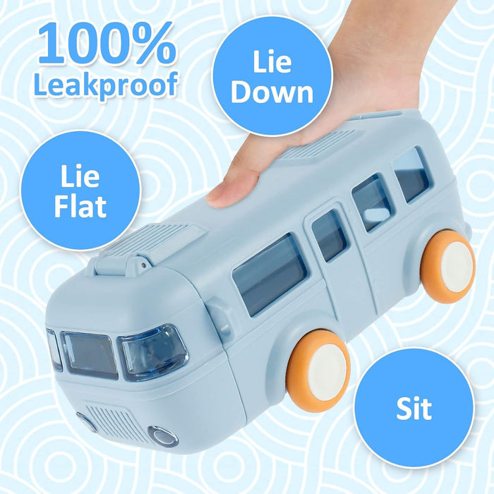School Bus Water Bottle For Kids With Strap
