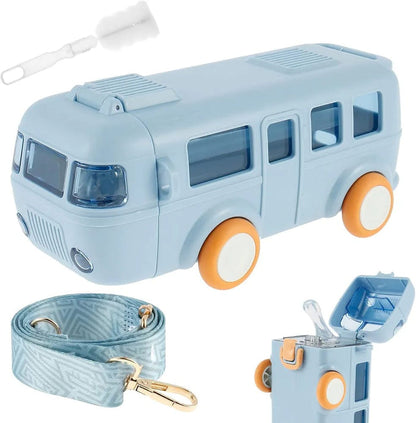 School Bus Water Bottle For Kids With Strap
