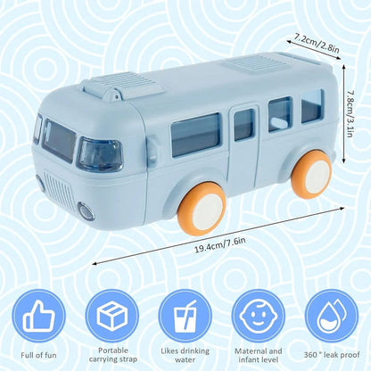 School Bus Water Bottle For Kids With Strap