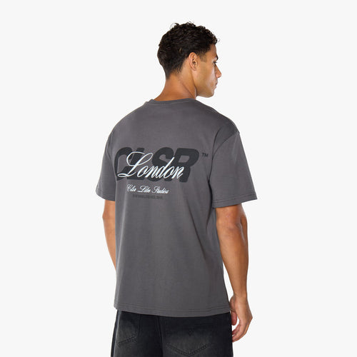 Script Overlay T-Shirt   | Charcoal