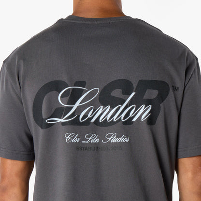 Script Overlay T-Shirt   | Charcoal