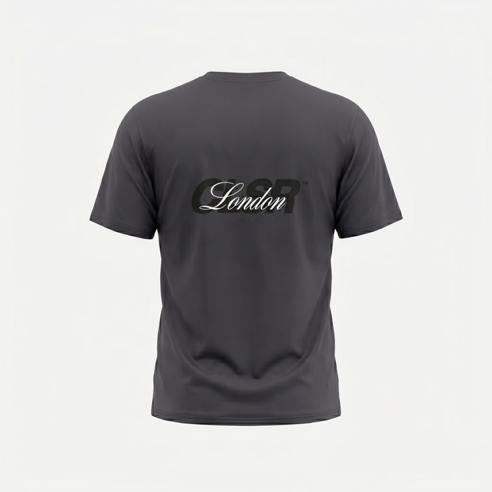 Script Overlay T-Shirt   | Charcoal