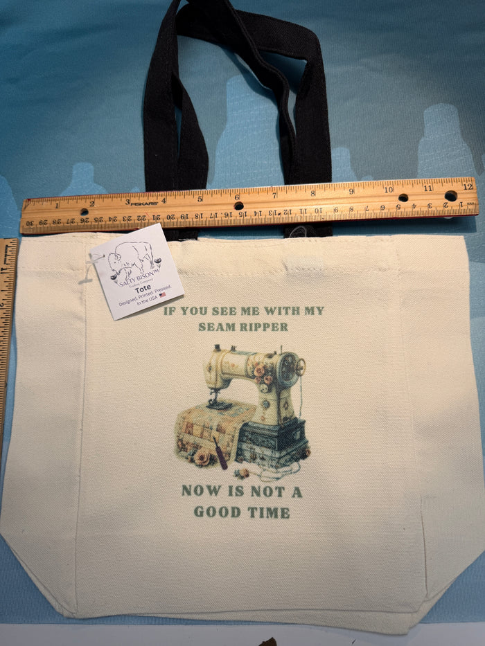 Seam Ripper canvas tote bag Bernina Jeff Sewing Machine Supplies Colorado
