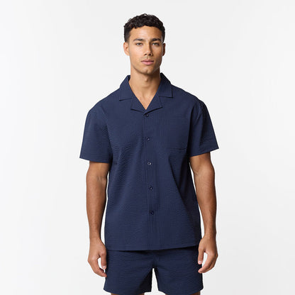 Seersucker Shirt | Navy