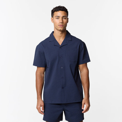 Seersucker Shirt | Navy