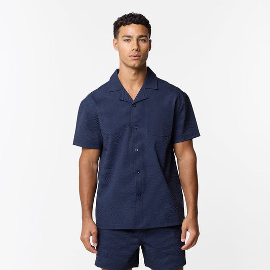 Seersucker Shirt | Navy