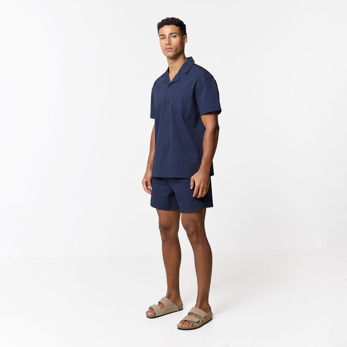 Seersucker Shirt | Navy