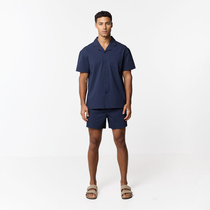 Seersucker Shirt | Navy