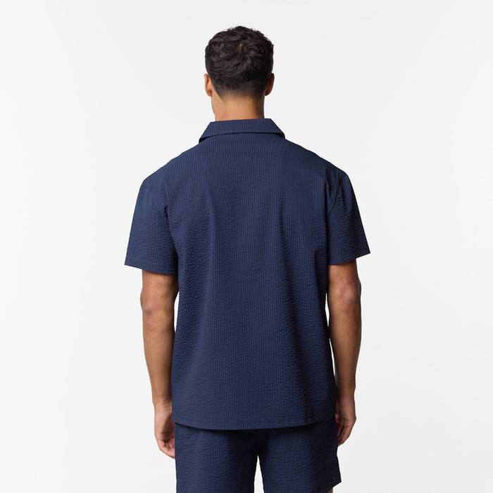 Seersucker Shirt | Navy