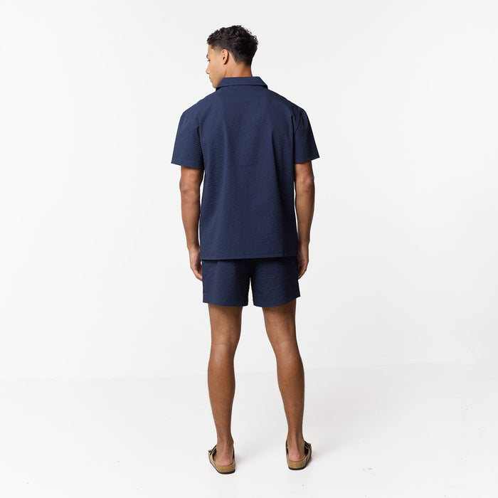 Seersucker Shirt | Navy