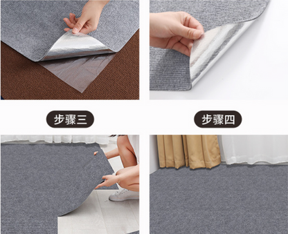 Self-Adhesive Carpet Tiles 60x60cm Black/Dark Grey
