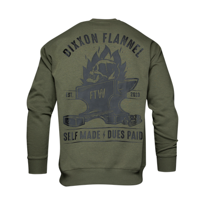 Black Self Made Crewneck Sweatshirt - O.D. Green - Dixxon Flannel Co.