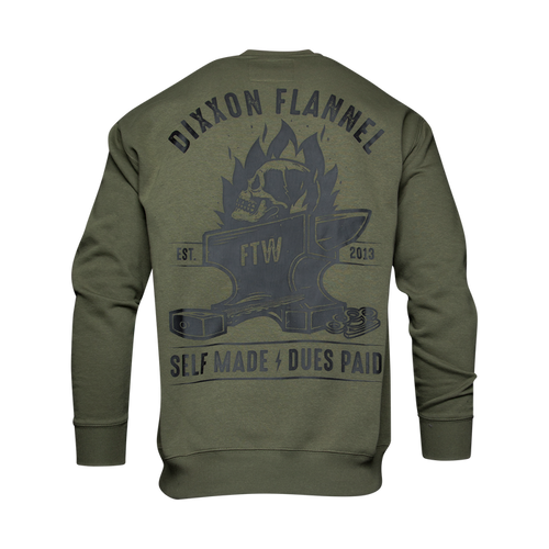Black Self Made Crewneck Sweatshirt - O.D. Green - Dixxon Flannel Co.