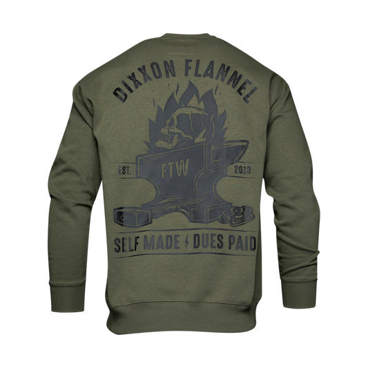 Black Self Made Crewneck Sweatshirt - O.D. Green - Dixxon Flannel Co.