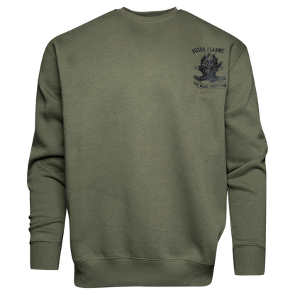 Black Self Made Crewneck Sweatshirt - O.D. Green - Dixxon Flannel Co.