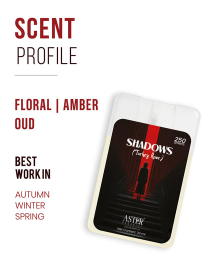 Shadows Turkey Rose pocket perfume for women, 20ml bottle
