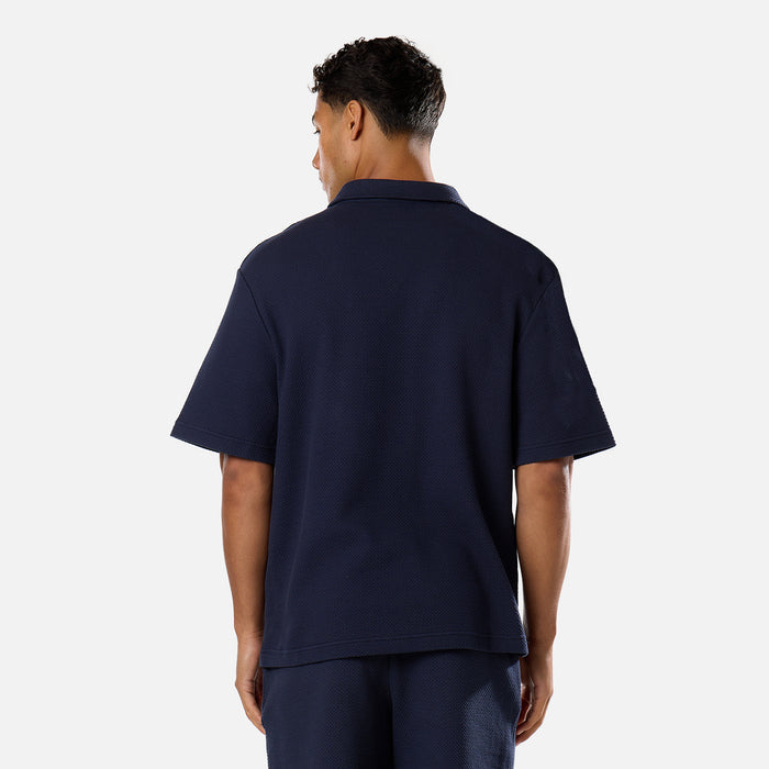 Short Sleeve Textured Polo | Navy