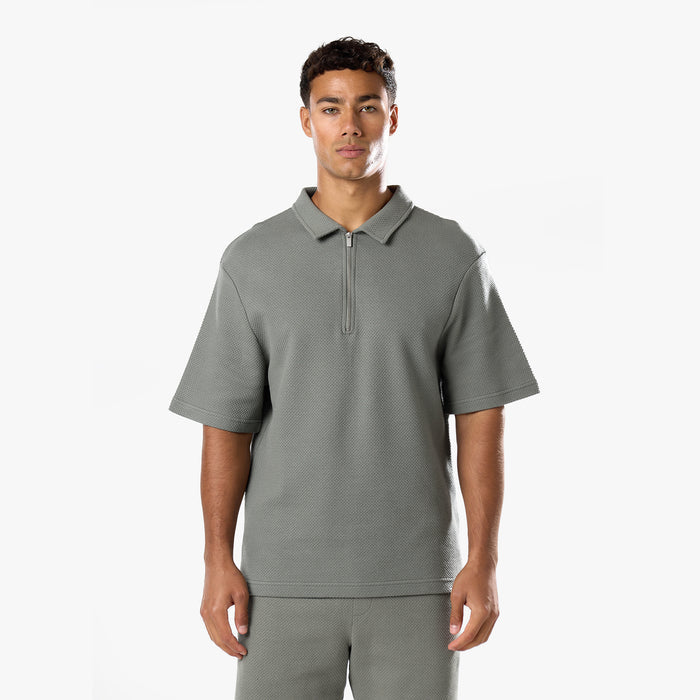 Short Sleeve Textured Polo | Olive