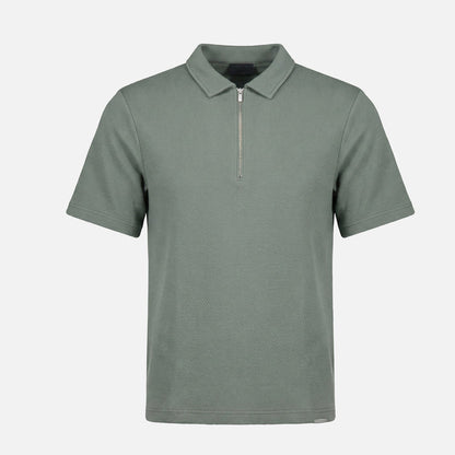 Short Sleeve Textured Polo | Olive