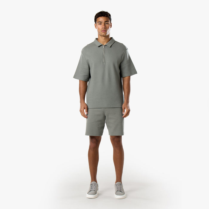 Short Sleeve Textured Polo | Olive