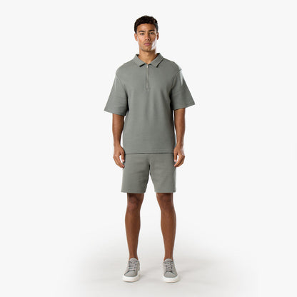 Short Sleeve Textured Polo | Olive