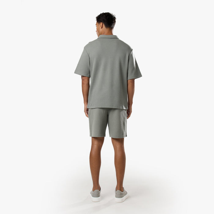 Short Sleeve Textured Polo | Olive