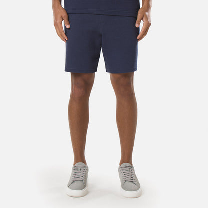 Short Sleeve Textured Polo Twinset | Navy