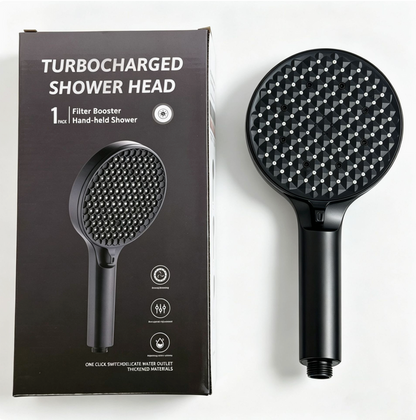 Shower Head Handheld Round - Black