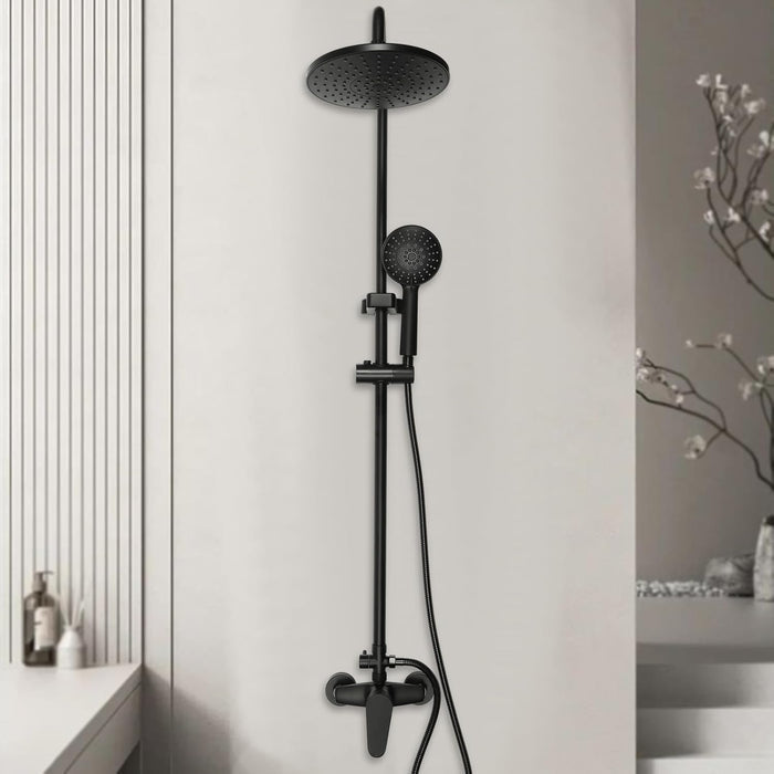 Shower Mixer Combination Round Black