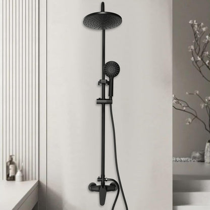 Shower Mixer Combination Round Black