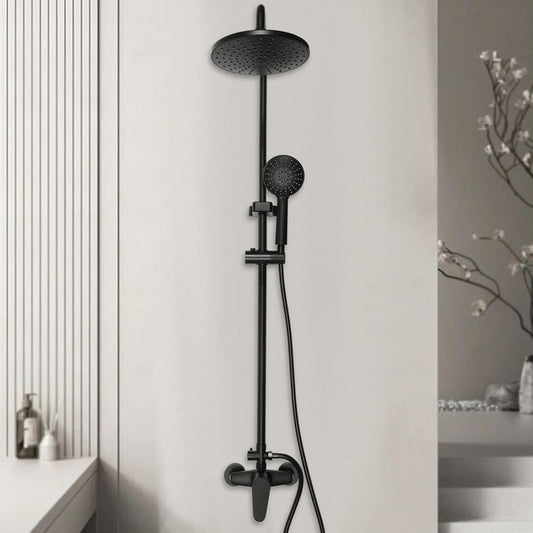 Shower Mixer Combination Round Black