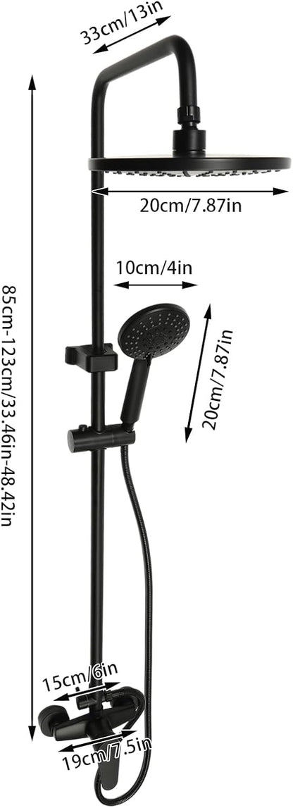Shower Mixer Combination Round Black