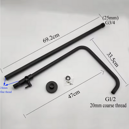 Shower Mixer Combination Round Gun Metal