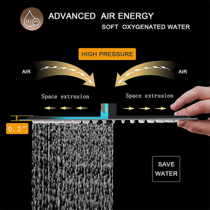 Shower Rose - Wall Mount Arm Square Chrom/Black