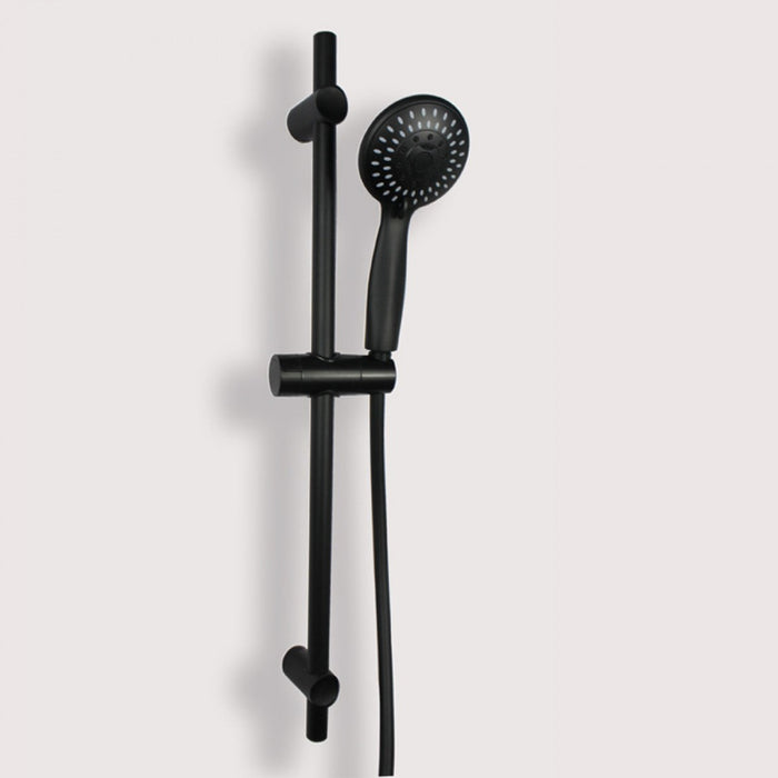 Shower slider Round with hand hold shower head Black