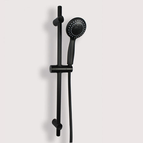 Shower slider Round with hand hold shower head Black
