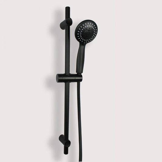 Shower slider Round with hand hold shower head Black