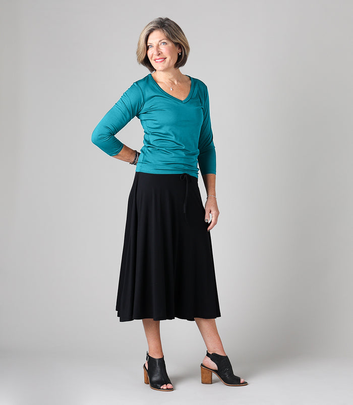 Silkspun 3/4 Sleeve V Neck
