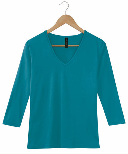 Silkspun 3/4 Sleeve V Neck