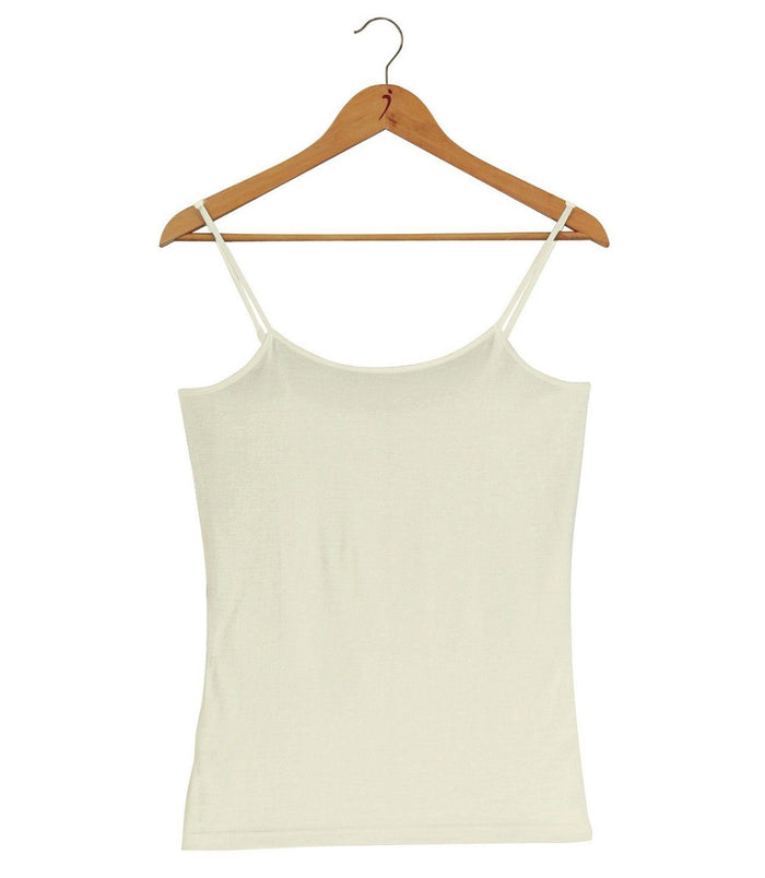 Women's Silkspun Long Camisole in Natural White