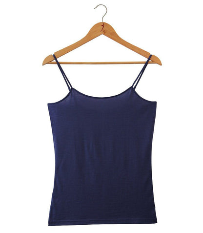 Women's Silkspun Long Camisole in Navy