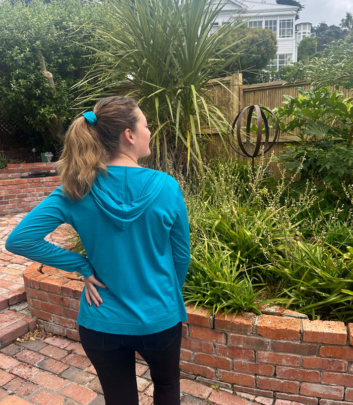 Women's Silkspun Hoodie in Electric Blue