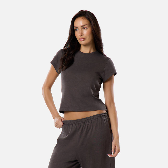 Slub Knit Top | Espresso