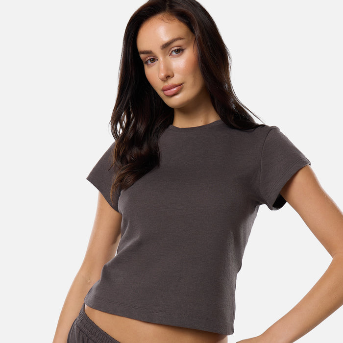 Slub Knit Top | Espresso